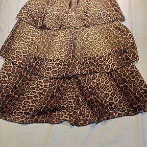 SHEIN Brown Leopard A-Line Skirt